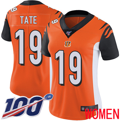 Cincinnati Bengals Limited Orange Women Auden Tate Alternate Jersey NFL Footballl #19 100th Season Vapor Untouchable->youth nfl jersey->Youth Jersey